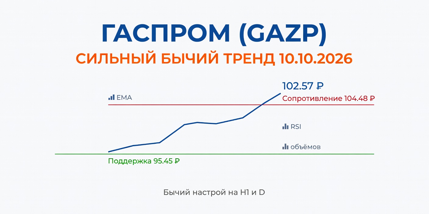 GAZP (Газпром): Технический анализ на 10.10.2026 — сильный бычий тренд
