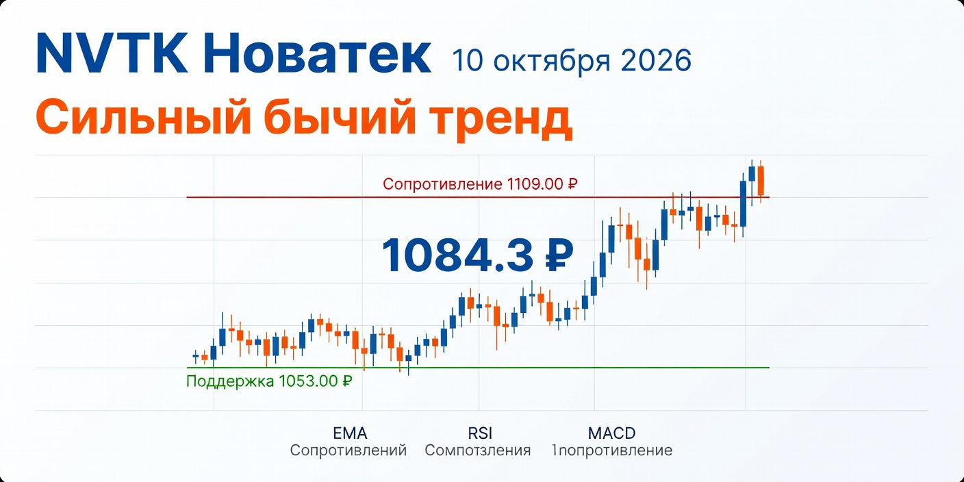 Технический анализ NVTK (Новатек) на 10 октября 2026