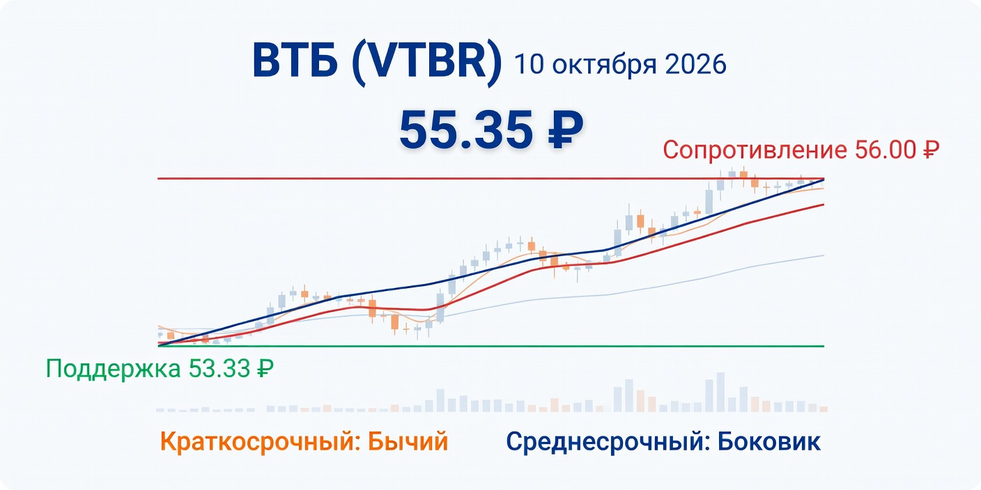 Технический анализ VTBR (ВТБ) на 10 октября 2026