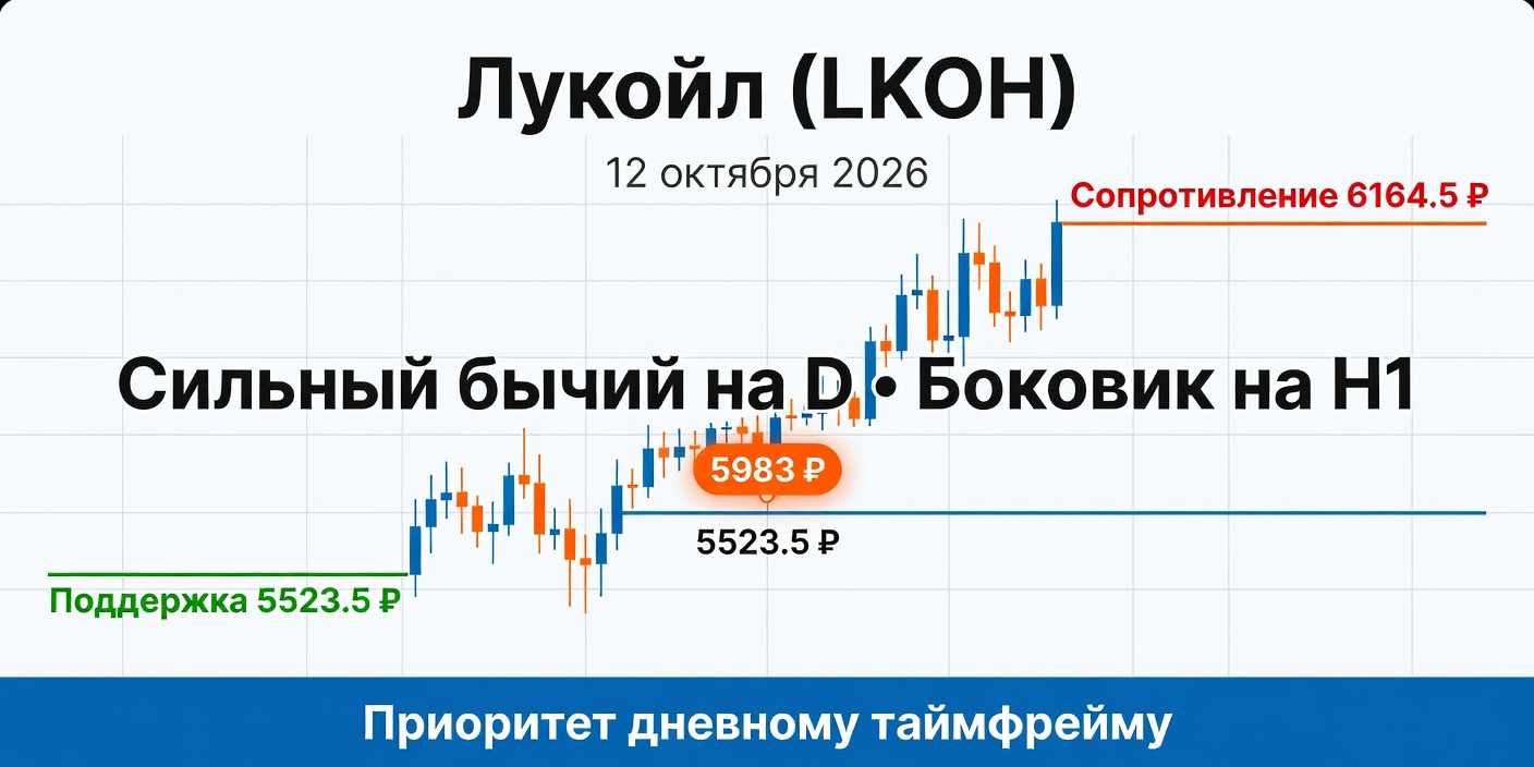 Технический анализ LKOH (Лукойл) — 12 октября 2026